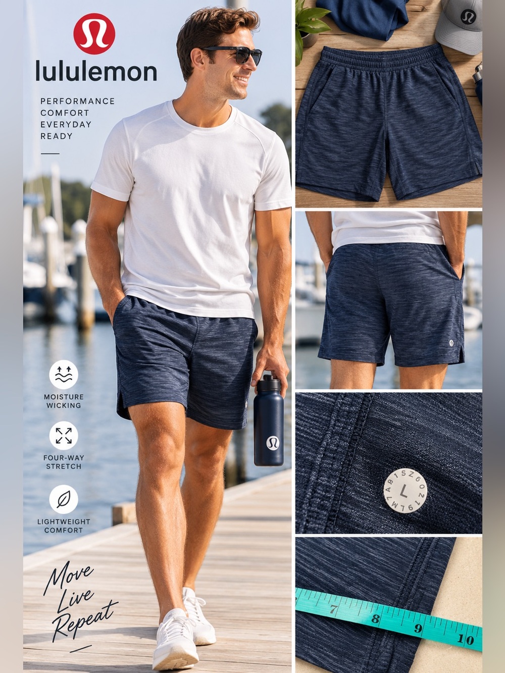 lululemon athletica Men's Dark Navy Athletic Shorts